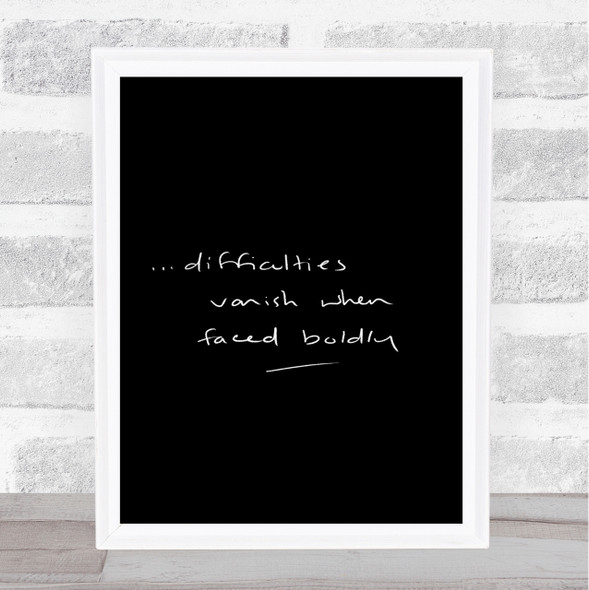 Difficulties Quote Print Black & White