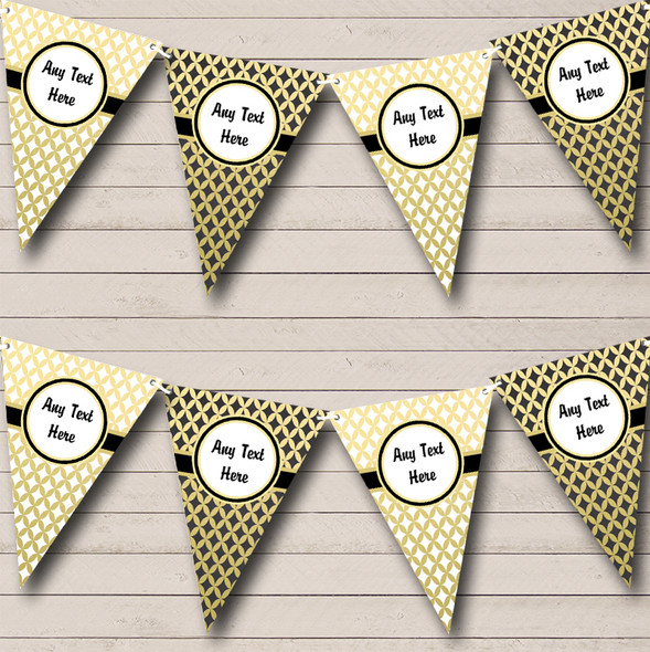 White Black And Gold Engagement Party Bunting