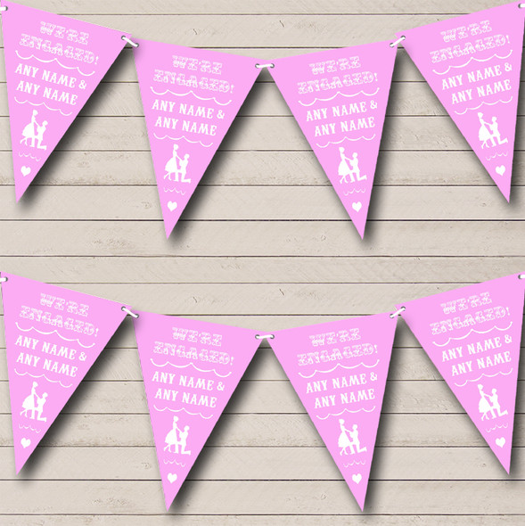Vintage Text Engagement Baby Pink Engagement Party Bunting