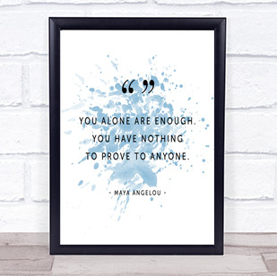 You Alone Inspirational Quote Print Blue Watercolour Poster