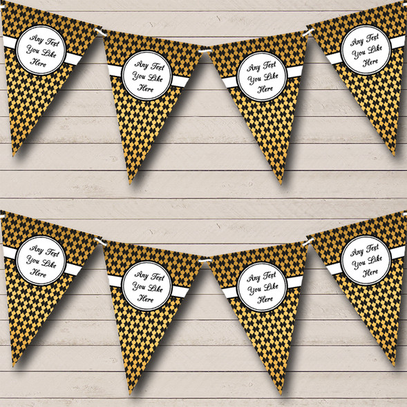 Black And Gold Pattern Engagement Party Bunting