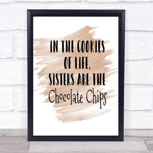 In The Cookies Of Life Quote Print Watercolour Wall Art