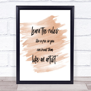 Like A Pro Quote Print Watercolour Wall Art