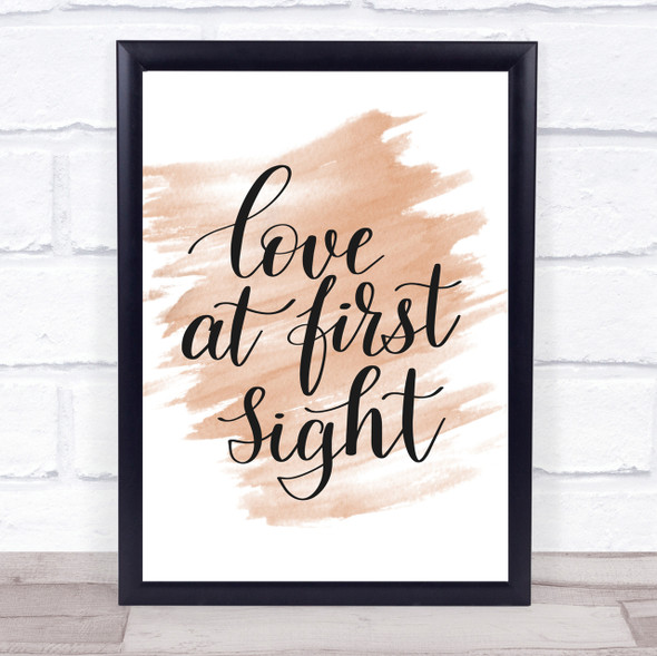 Love At First Sight Quote Print Watercolour Wall Art