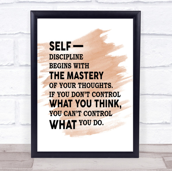 Self Discipline Quote Print Watercolour Wall Art