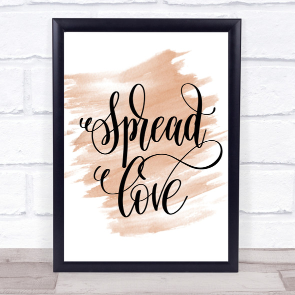 Spread Love Swirl Quote Print Watercolour Wall Art
