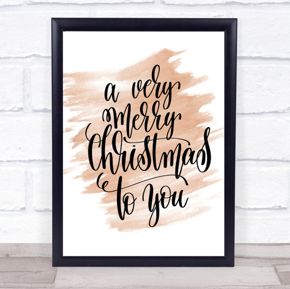 Christmas Ha Very Merry Quote Print Watercolour Wall Art