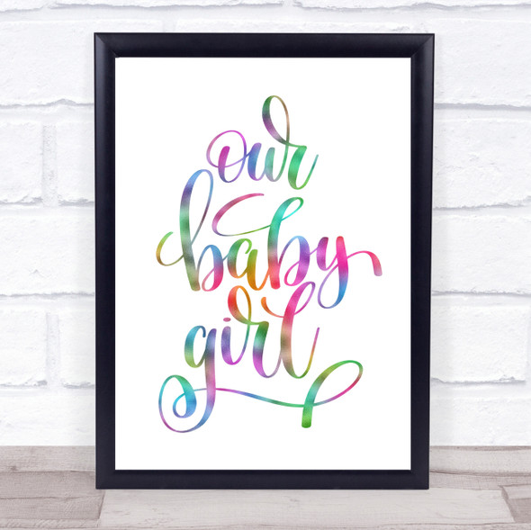 Baby Girl Rainbow Quote Print
