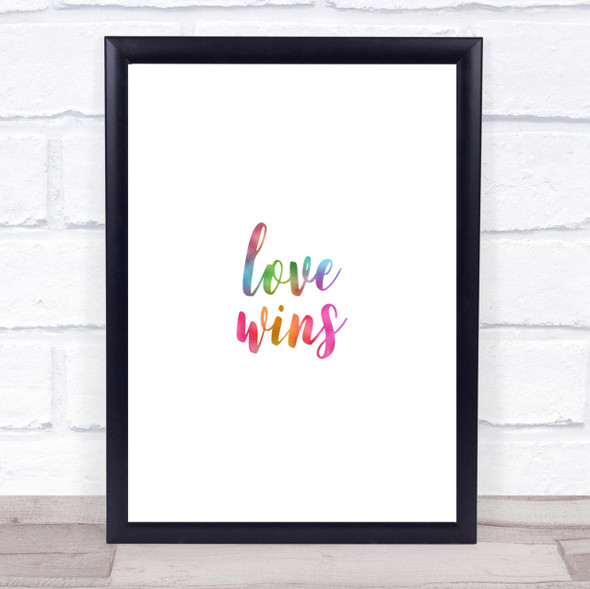 Love Wins Rainbow Quote Print