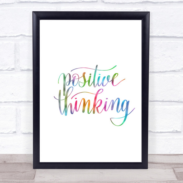 Positive Thinking Rainbow Quote Print Positive Thinking Rainbow Quote Print