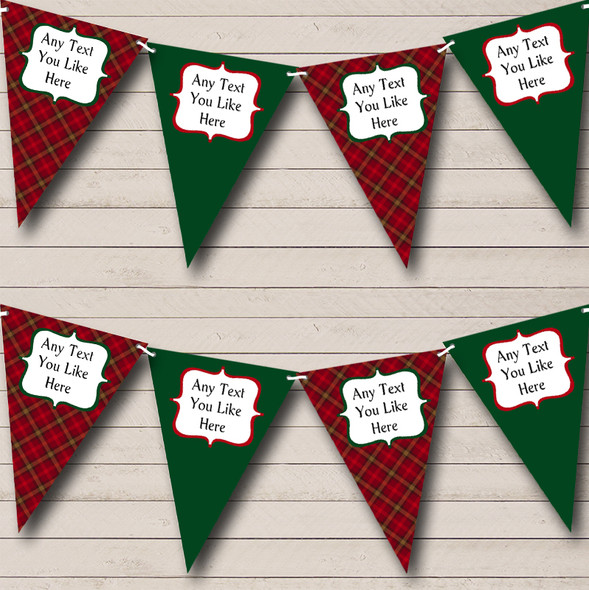 Red And Green Tartan Retirement Party Bunting
