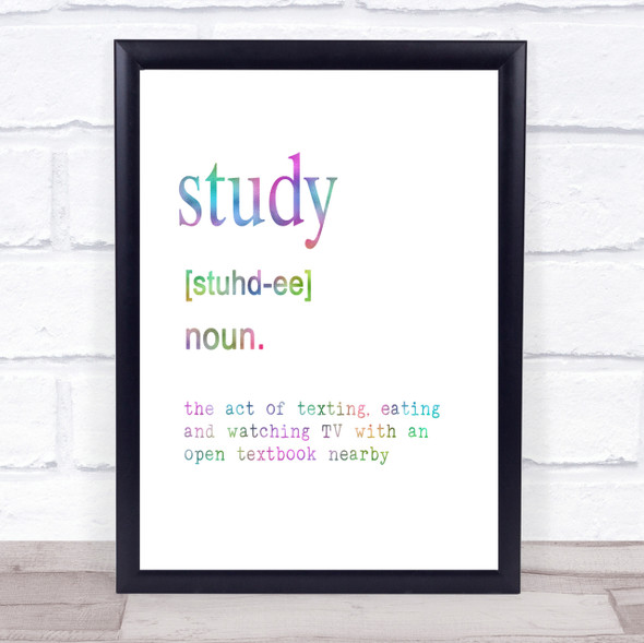 Word Definition Study Rainbow Quote Print