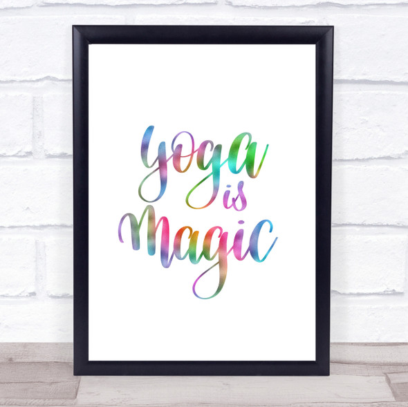 Yoga Is Magic Rainbow Quote Print