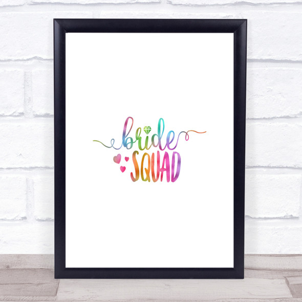 Bride Squad Rainbow Quote Print