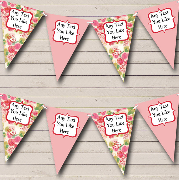 Green Pink Floral Shabby Chic Retirement Party Bunting