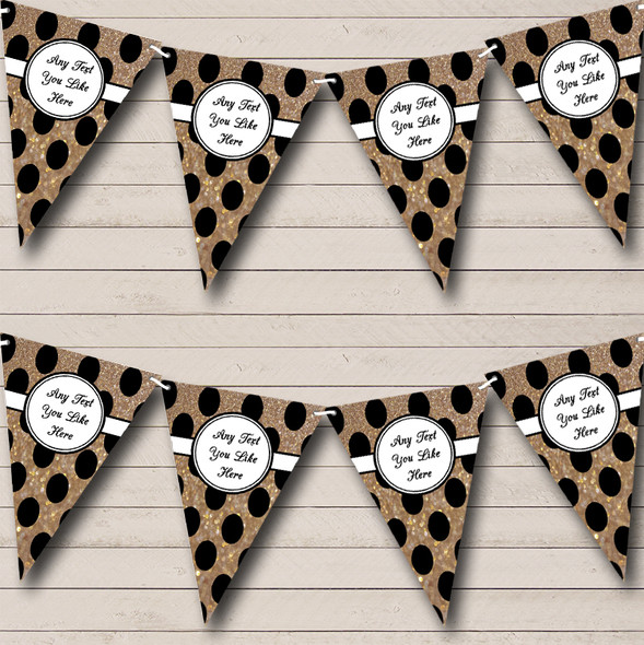 Copper Glitter Gold Large Spots Retirement Party Bunting