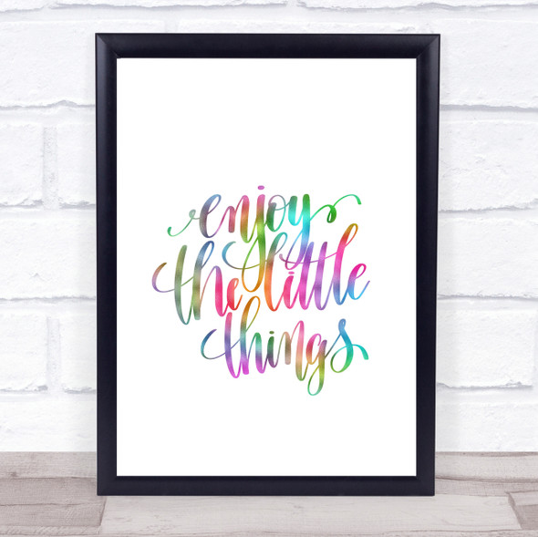 Enjoy Little Things Rainbow Quote Print
