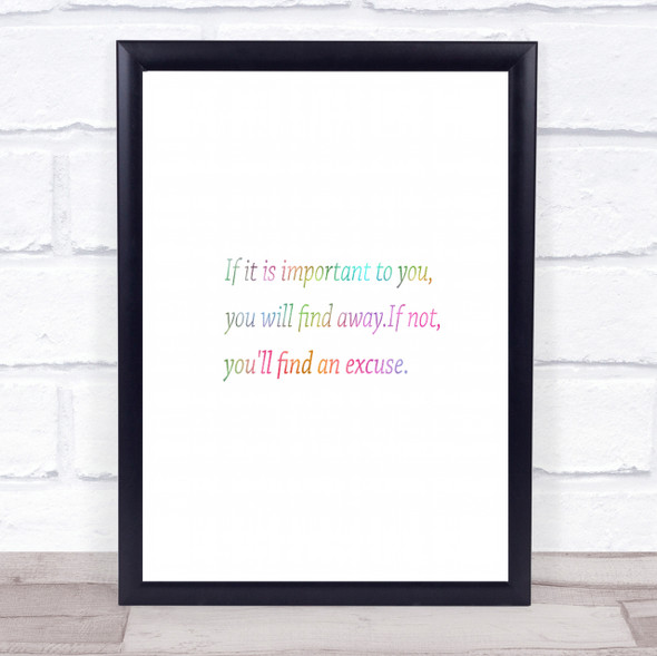 Find A Way Rainbow Quote Print