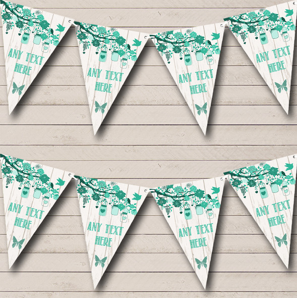 Shabby Chic Vintage Wood Turquoise Retirement Party Bunting