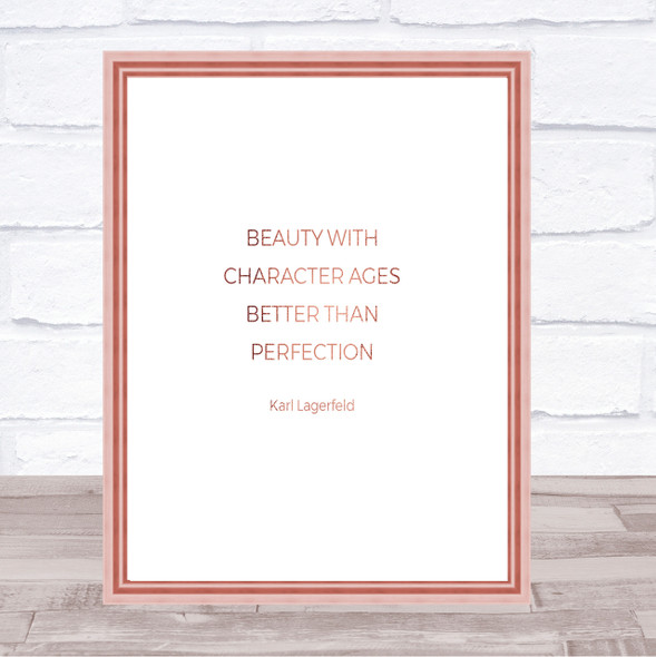 Karl Beauty Ages Quote Print Poster Rose Gold Wall Art