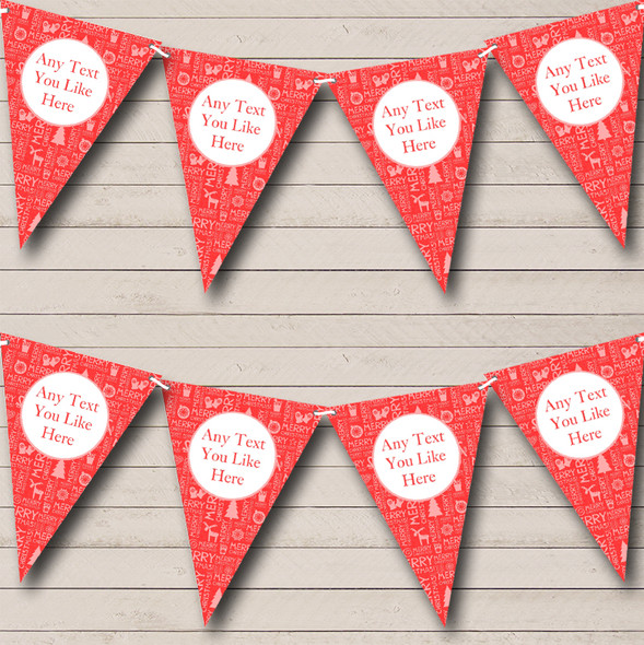 Red Merry Xmas Christmas Decoration Bunting
