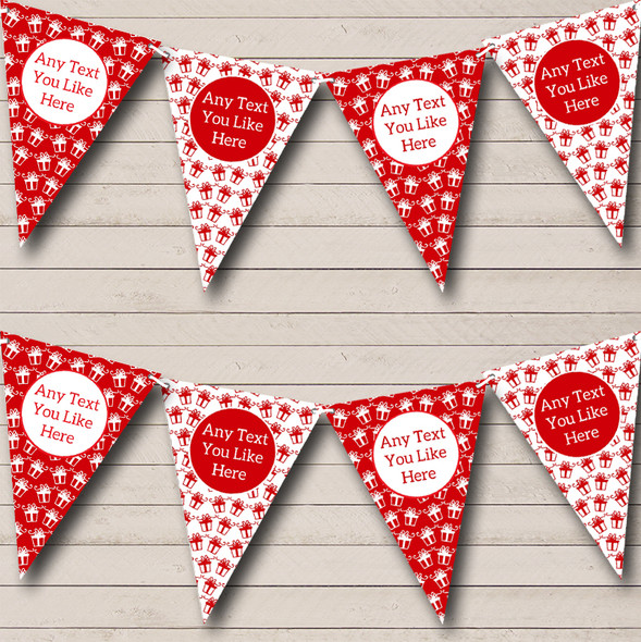 Red & White Presents Christmas Decoration Bunting
