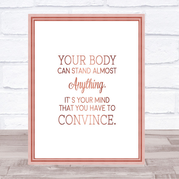 Your Body Quote Print Poster Rose Gold Wall Art