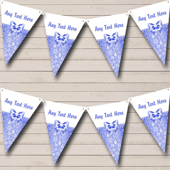 Blue And White Bow Christmas Bunting