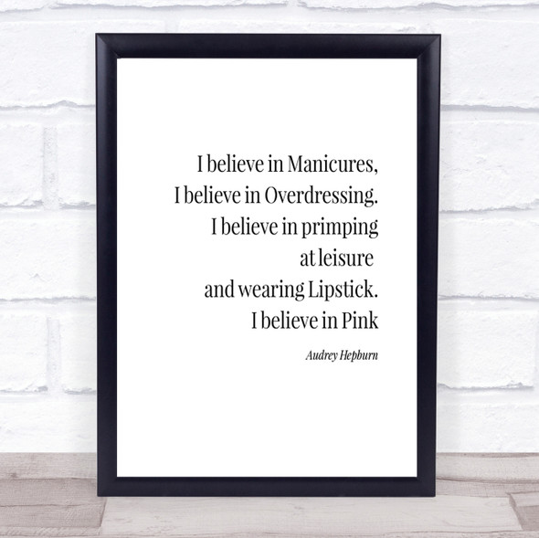 Audrey Hepburn Manicures Quote Print Poster Typography Word Art Picture