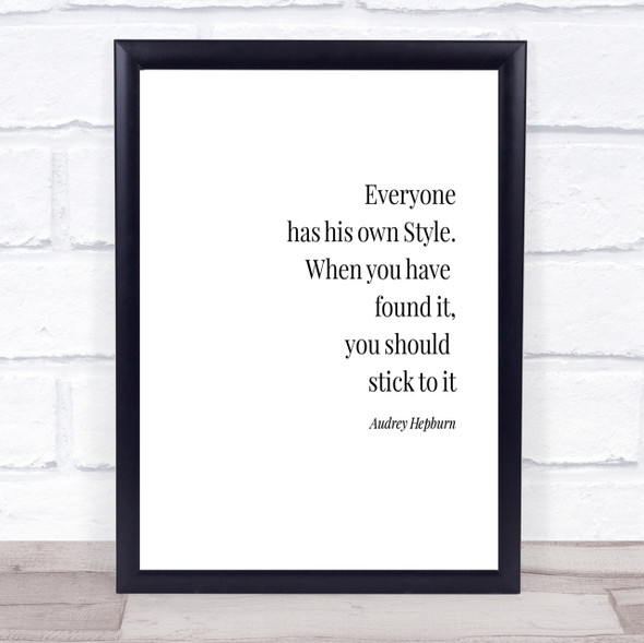 Audrey Hepburn Own Style Quote Print Poster Typography Word Art Picture