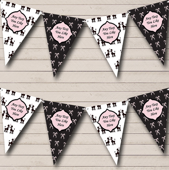 Poodle Black Pink Shabby Chic Garden Tea Party Bunting