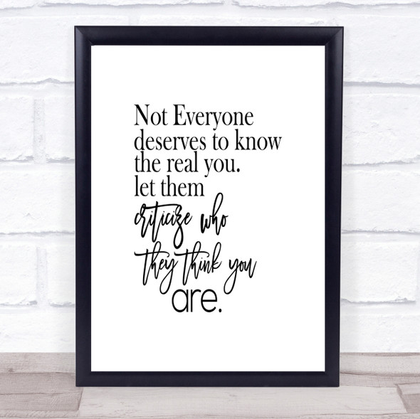 Real You Quote Print Poster Typography Word Art Picture