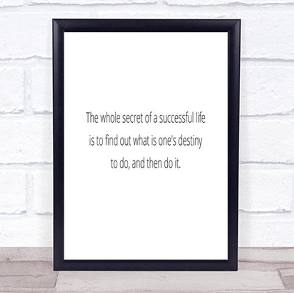 Secret Of Successful Life Quote Print Poster Typography Word Art Picture