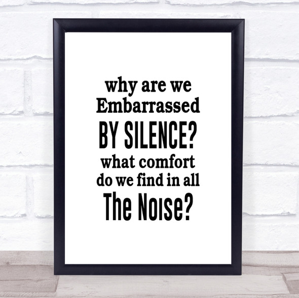 Silence Quote Print Poster Typography Word Art Picture