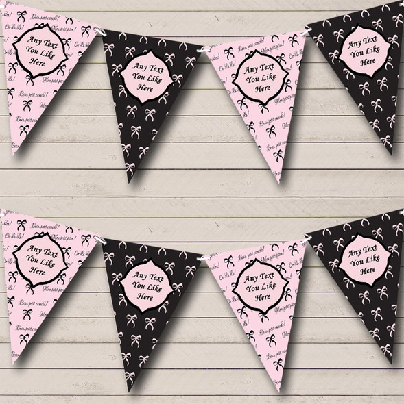 French Paris Black Pink Shabby Chic Garden Tea Party Bunting