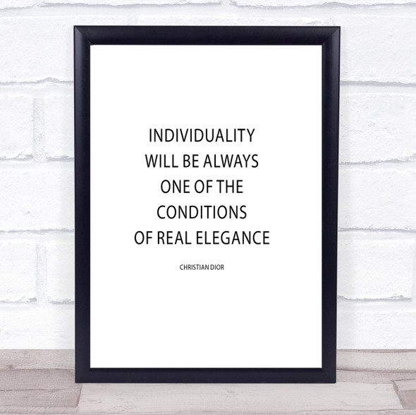 Christian Dior Individuality Quote Print Poster Typography Word Art Picture