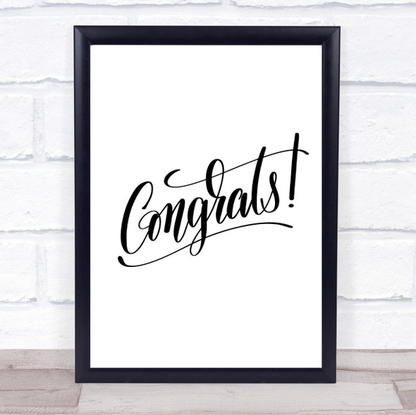 Congrats Quote Print Poster Typography Word Art Picture