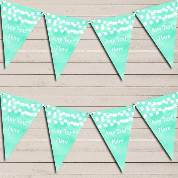 Mint Green Watercolour Lights Tea Party Bunting Garland Party Banner