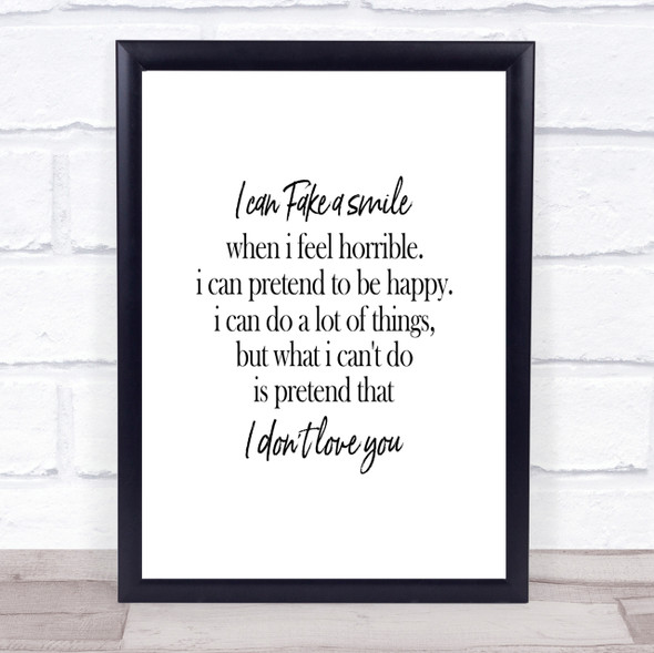 Fake A Smile Quote Print Poster Typography Word Art Picture