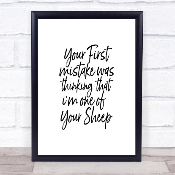 First Mistake Quote Print Poster Typography Word Art Picture