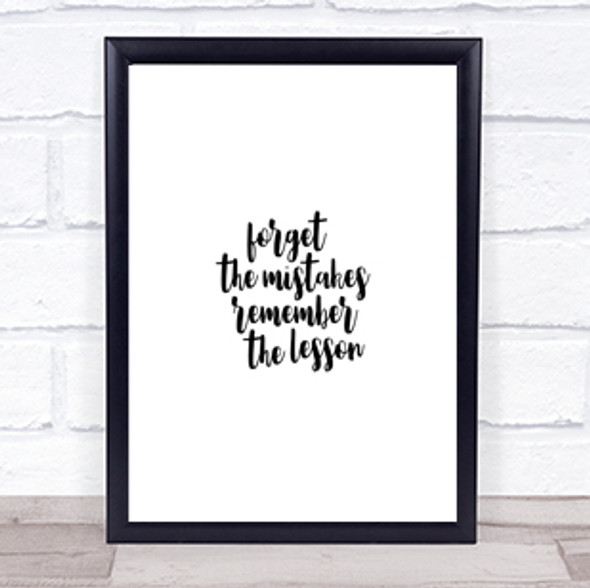 Forget Mistakes Quote Print Poster Typography Word Art Picture