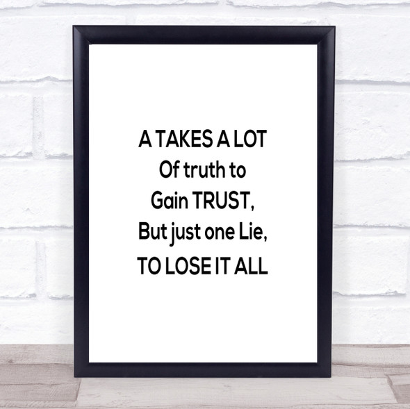 Gain Trust Quote Print Poster Typography Word Art Picture