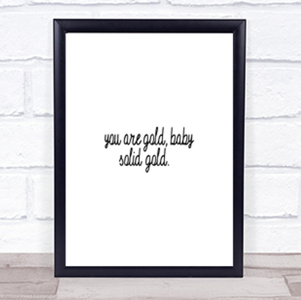 Gold Baby Quote Print Poster Typography Word Art Picture
