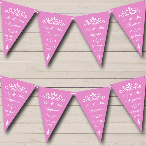 Vintage Regal Dusky Pink Wedding Venue or Reception Bunting