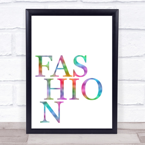 Rainbow Fashion Serif Quote Wall Art Print