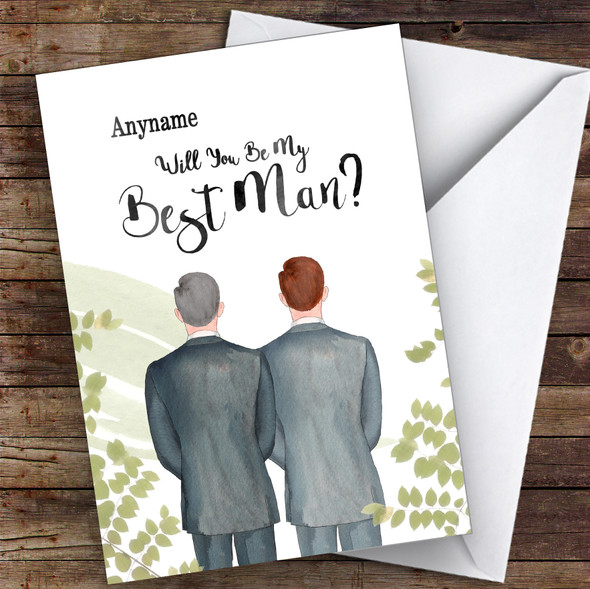 Grey Hair Ginger Hair Will You Be My Best Man Personalised Greetings Card