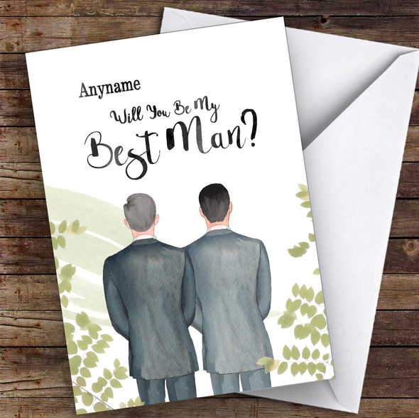 Grey Hair Black Hair Will You Be My Best Man Personalised Greetings Card