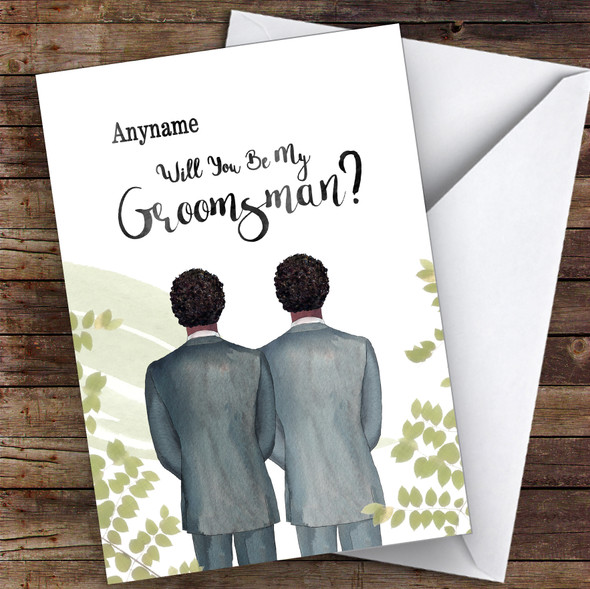 Curly Black Hair Curly Black Hair Will You Be My Groomsman Personalised Card