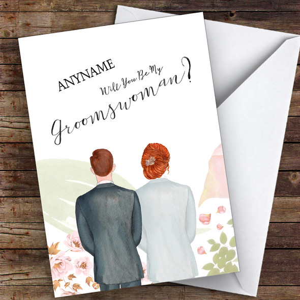 Ginger Hair Ginger Hair Up Will You Be My Groomswoman Personalised Card