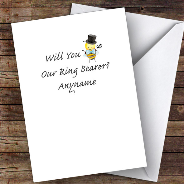 Bumble Bee Will You Be My Ring Bearer Personalised Greetings Card